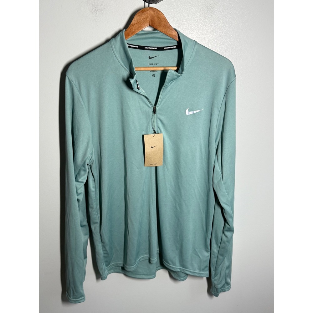 Nike Running Dri-FIT Quarter Zip Pullover Mens Large Sage Green DD4756-309